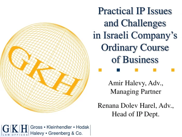 Practical IP Issues and Challenges in Israeli Company’s Ordinary Course of Business