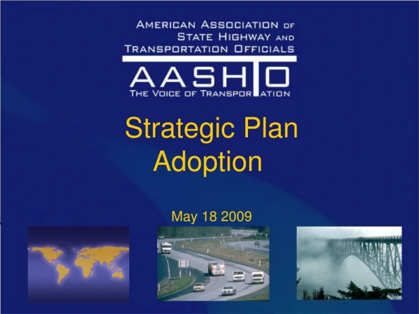 Strategic Plan Adoption May 18 2009