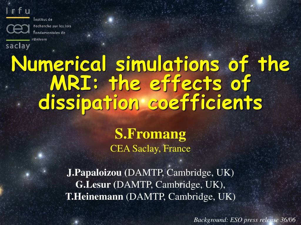 numerical simulations of the mri the effects