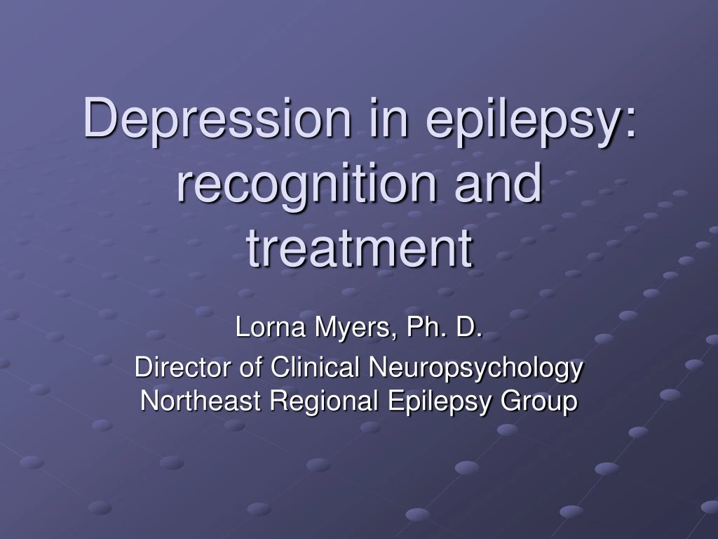 depression in epilepsy recognition and treatment