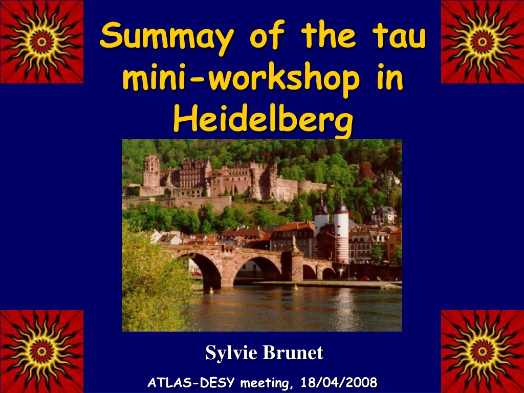 summay of the tau mini workshop in heidelberg