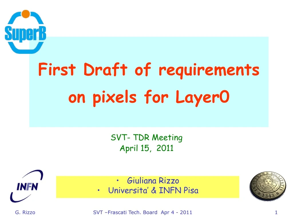 first draft of requirements on pixels for layer0