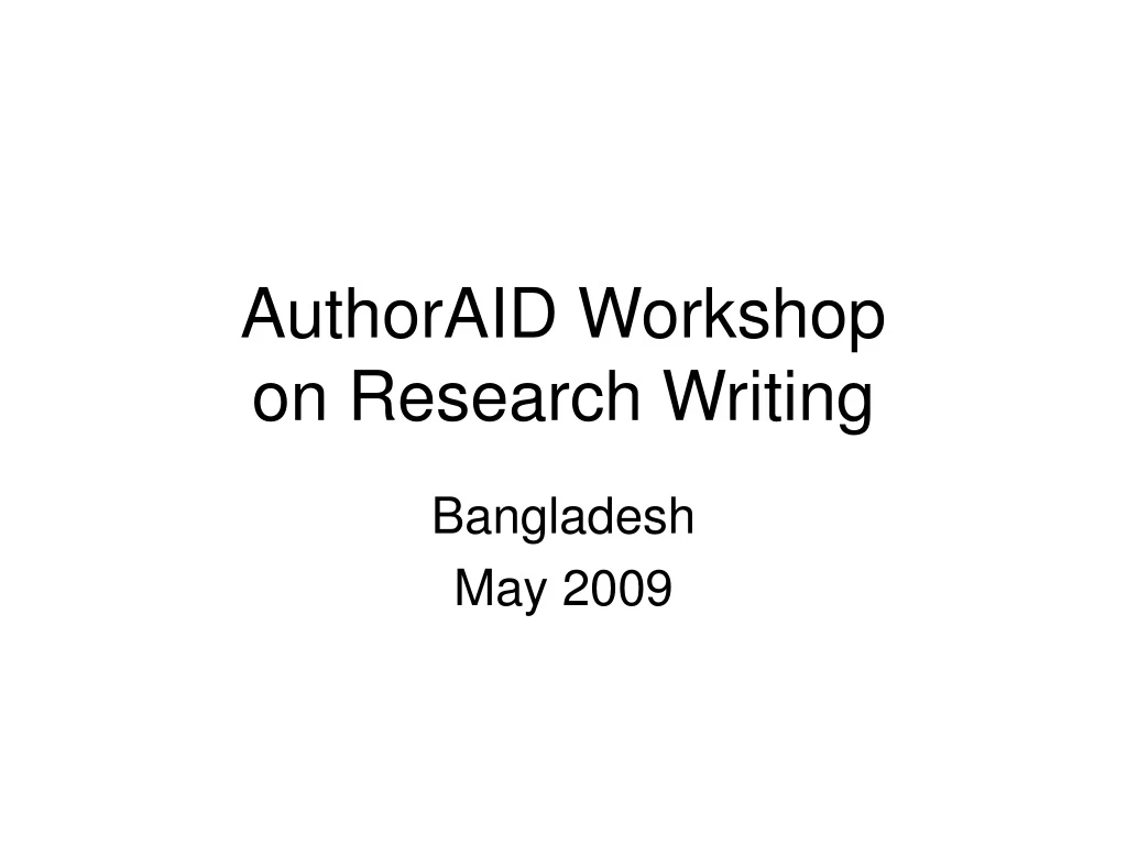 authoraid workshop on research writing