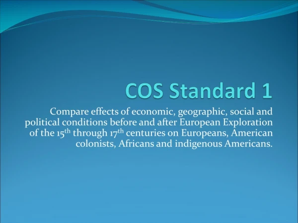 COS Standard 1
