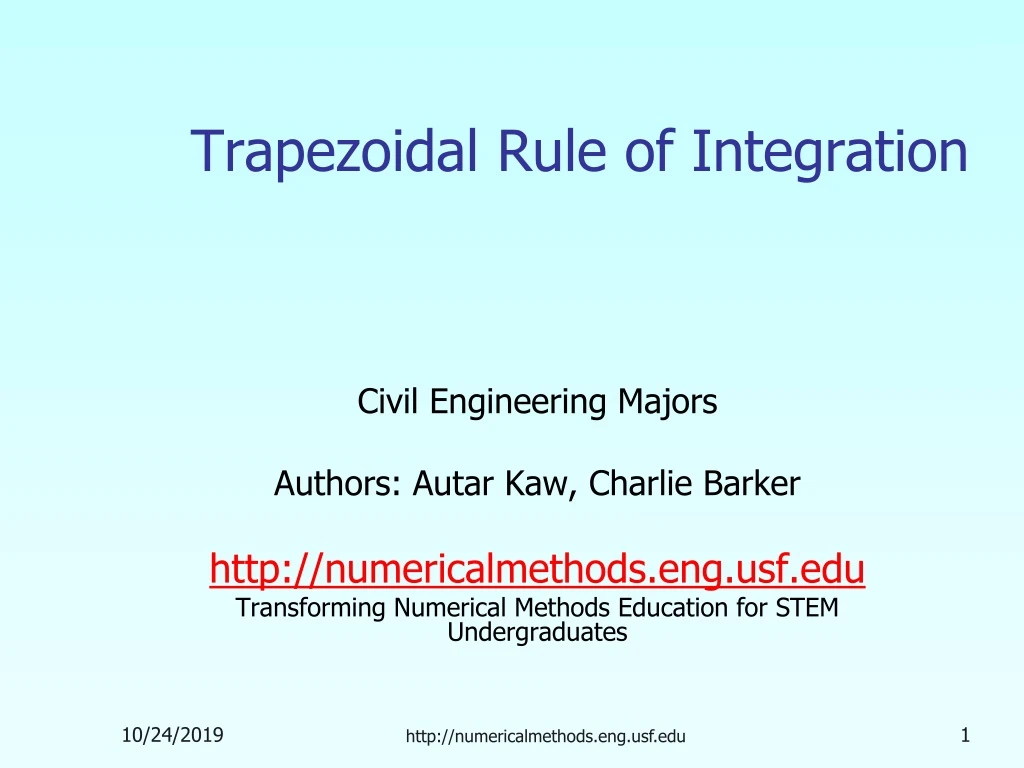 trapezoidal rule of integration