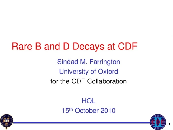 Rare B and D Decays at CDF