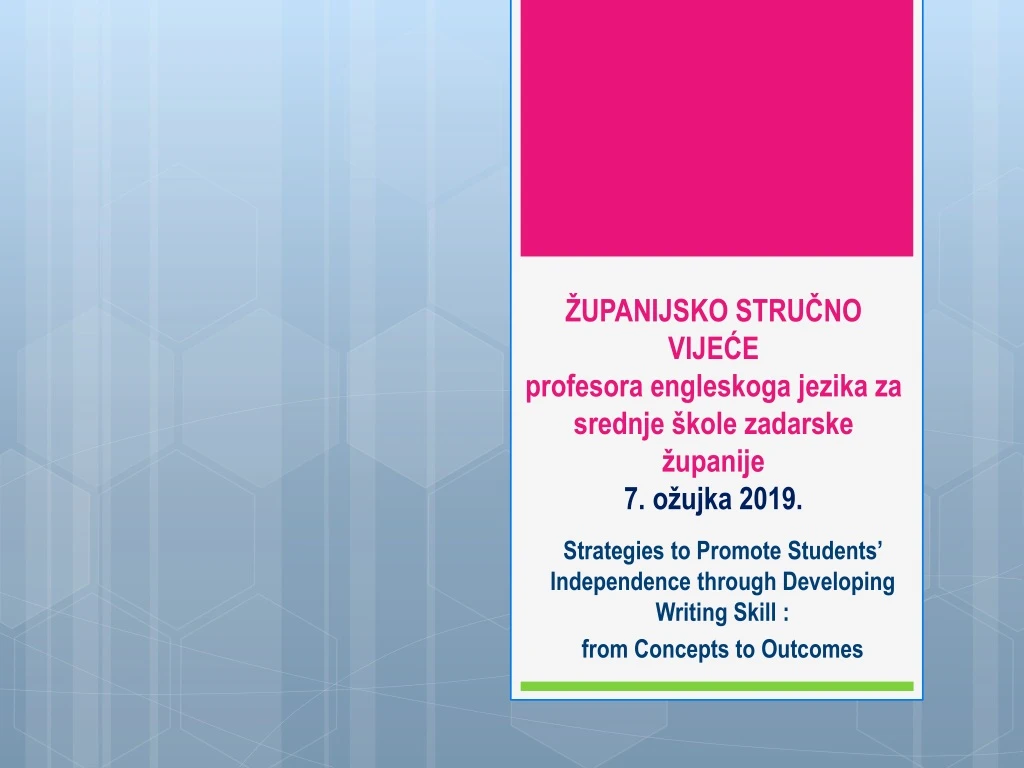 upanijsko stru no vije e profesora engleskoga jezika za srednje kole zadarske upanije 7 o ujka 2019