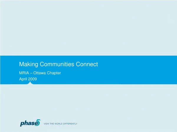 Making Communities Connect
