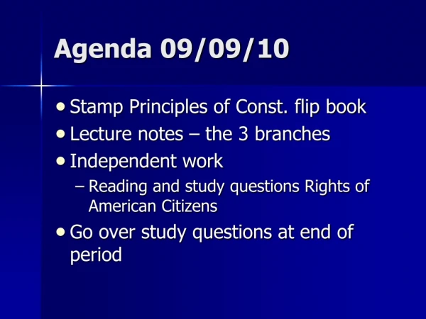 Agenda 09/09/10