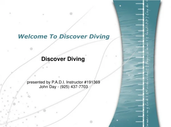 Welcome To Discover Diving