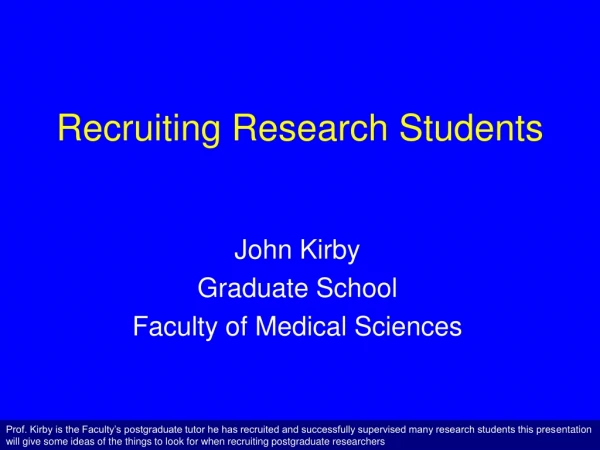 Recruiting Research Students