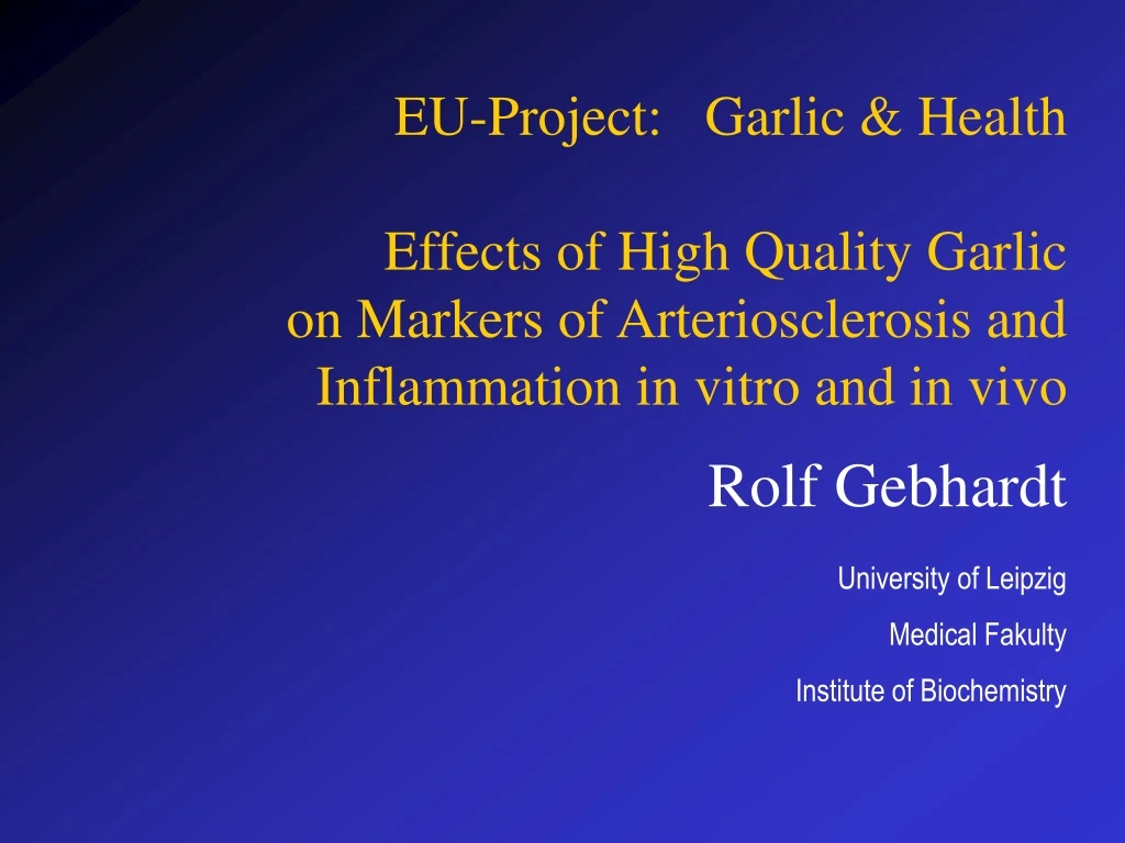 eu project garlic health effects of high quality