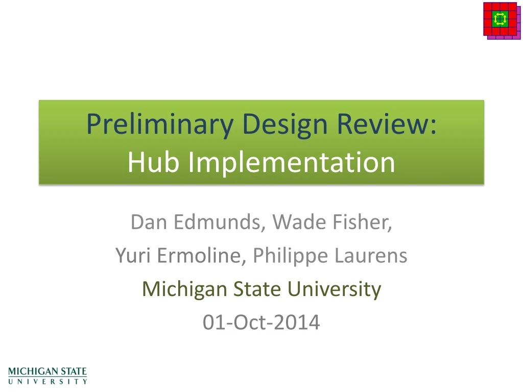 preliminary design review hub implementation