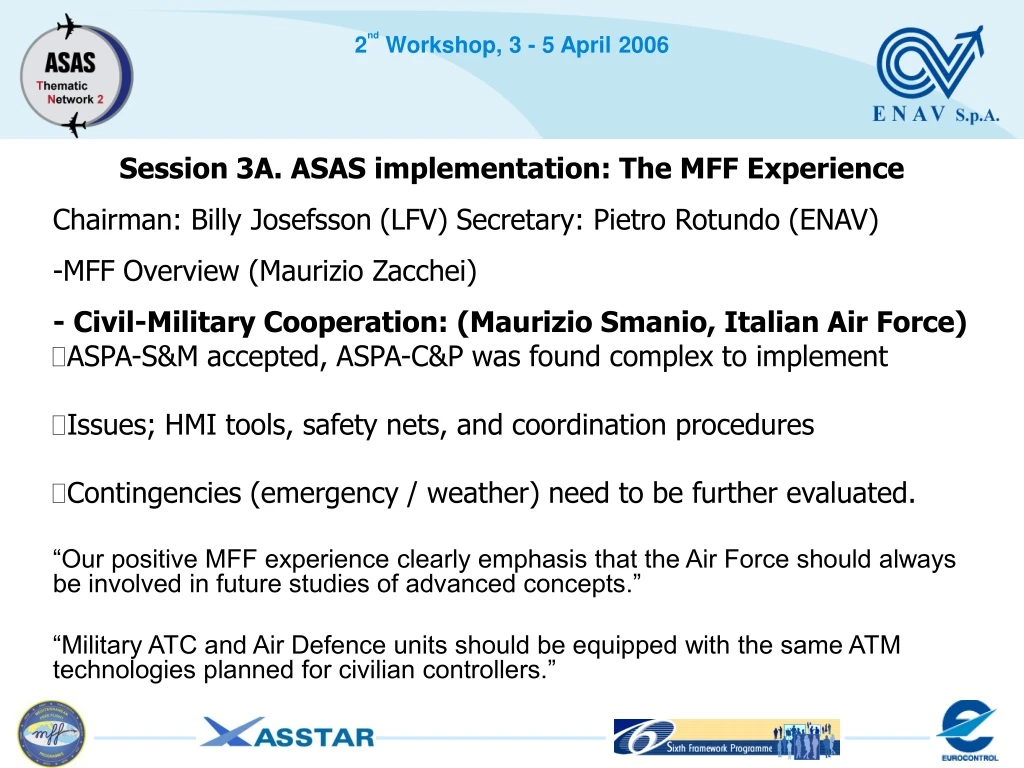session 3a asas implementation the mff experience