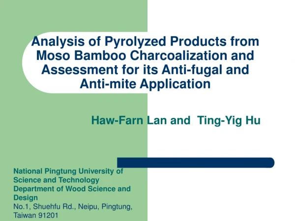 Haw-Farn Lan and Ting-Yig Hu