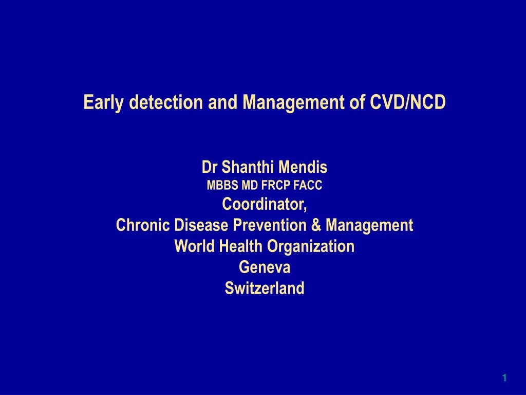 early detection and management