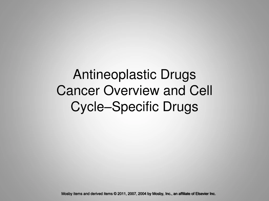 antineoplastic drugs cancer overview and cell