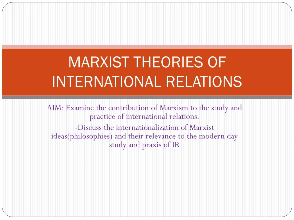 marxist theories of international relations