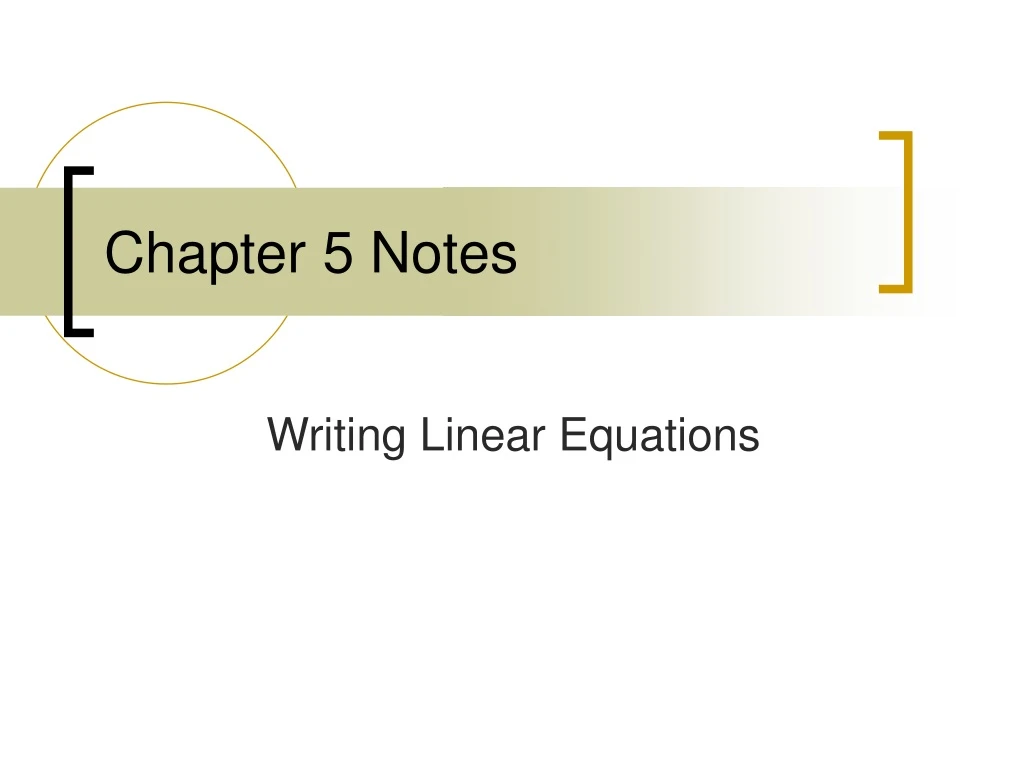 chapter 5 notes