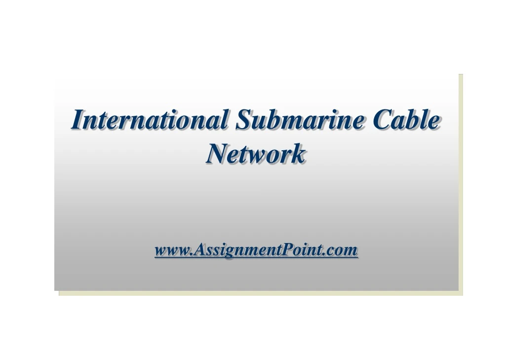 international submarine cable network