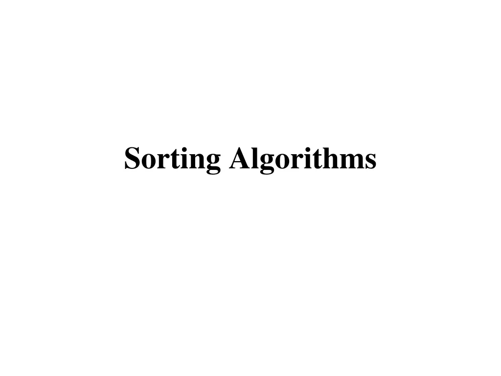 sorting algorithms