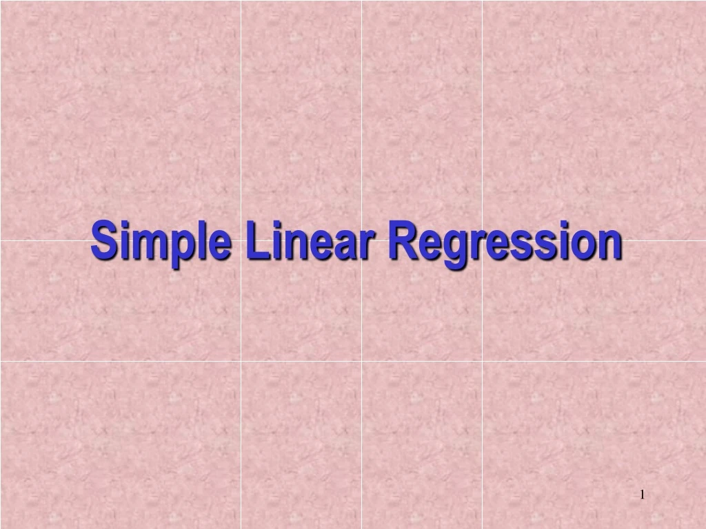 simple linear regression