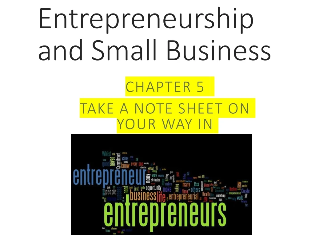 entrepreneurship and small business