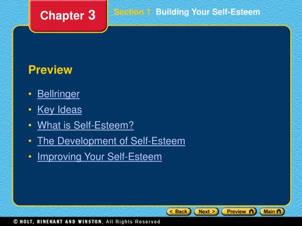 Section 1 Building Your Self-Esteem