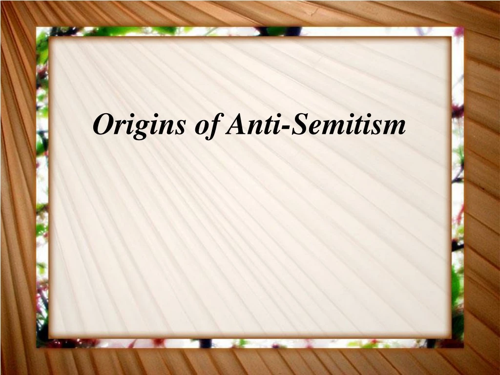 origins of anti semitism