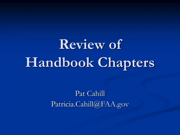 Review of Handbook Chapters
