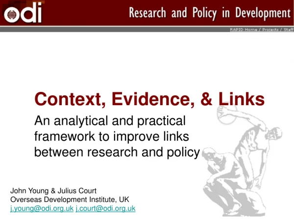 Context, Evidence, &amp; Links