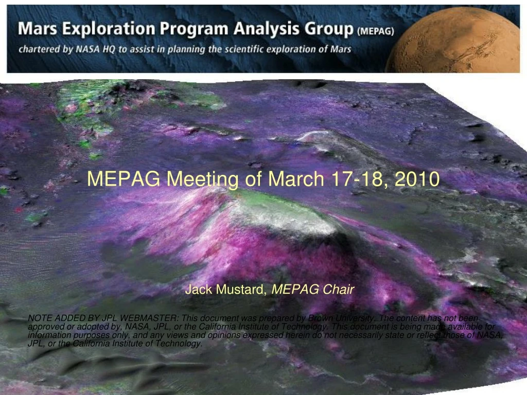 mepag meeting of march 17 18 2010