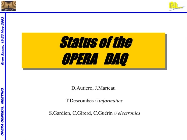 Status of the OPERA DAQ
