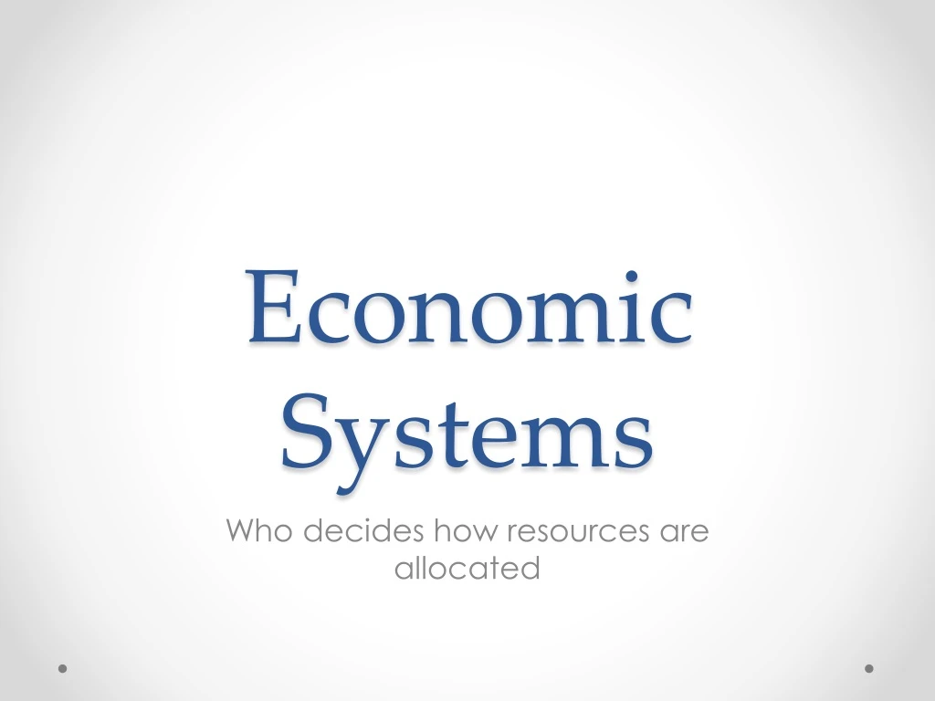 economic systems