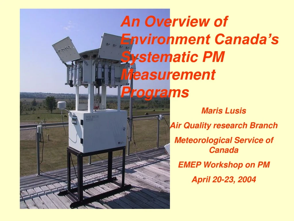 an overview of environment canada s systematic