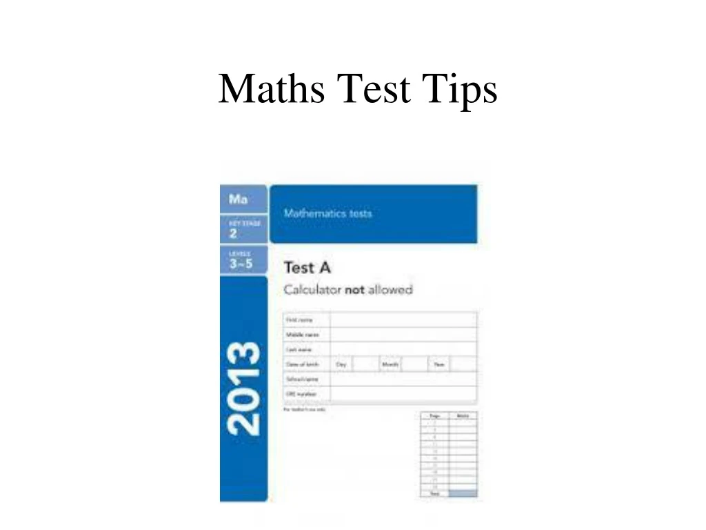 maths test tips