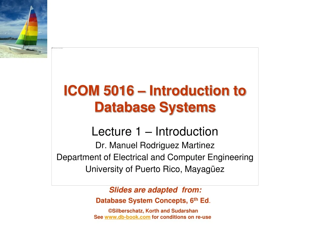 icom 5016 introduction to database systems