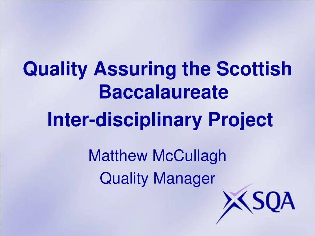 quality assuring the scottish baccalaureate inter