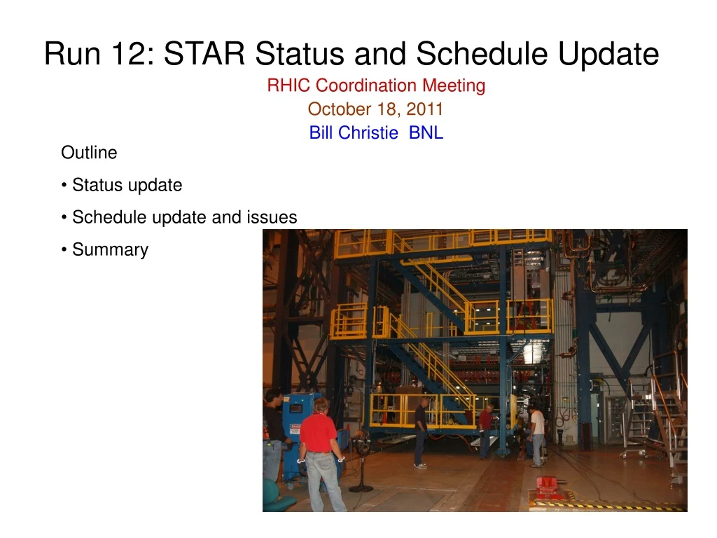run 12 star status and schedule update rhic