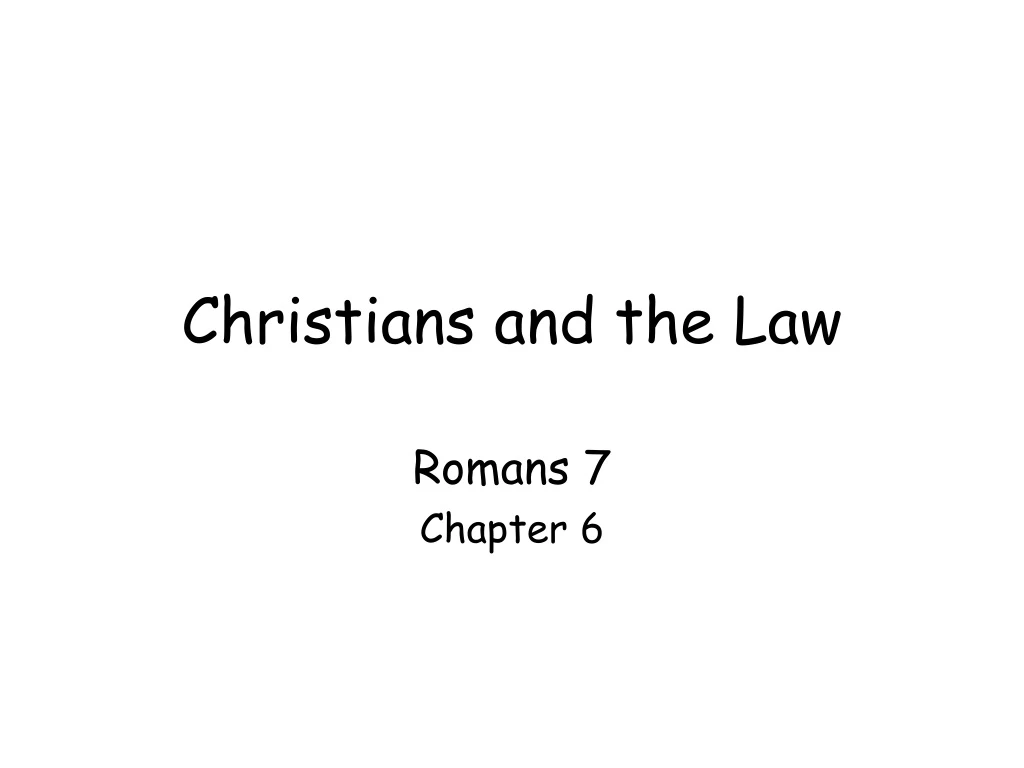 christians and the law