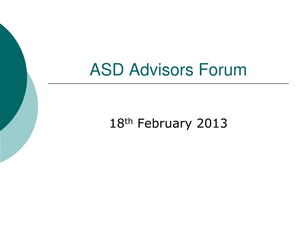 asd advisors forum