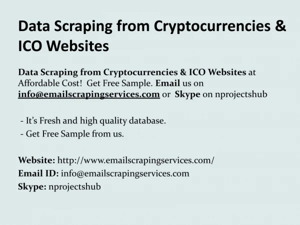 data scraping from cryptocurrencies ico websites