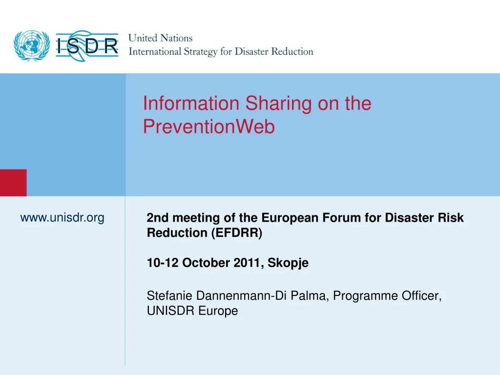 stefanie dannenmann di palma programme officer unisdr europe