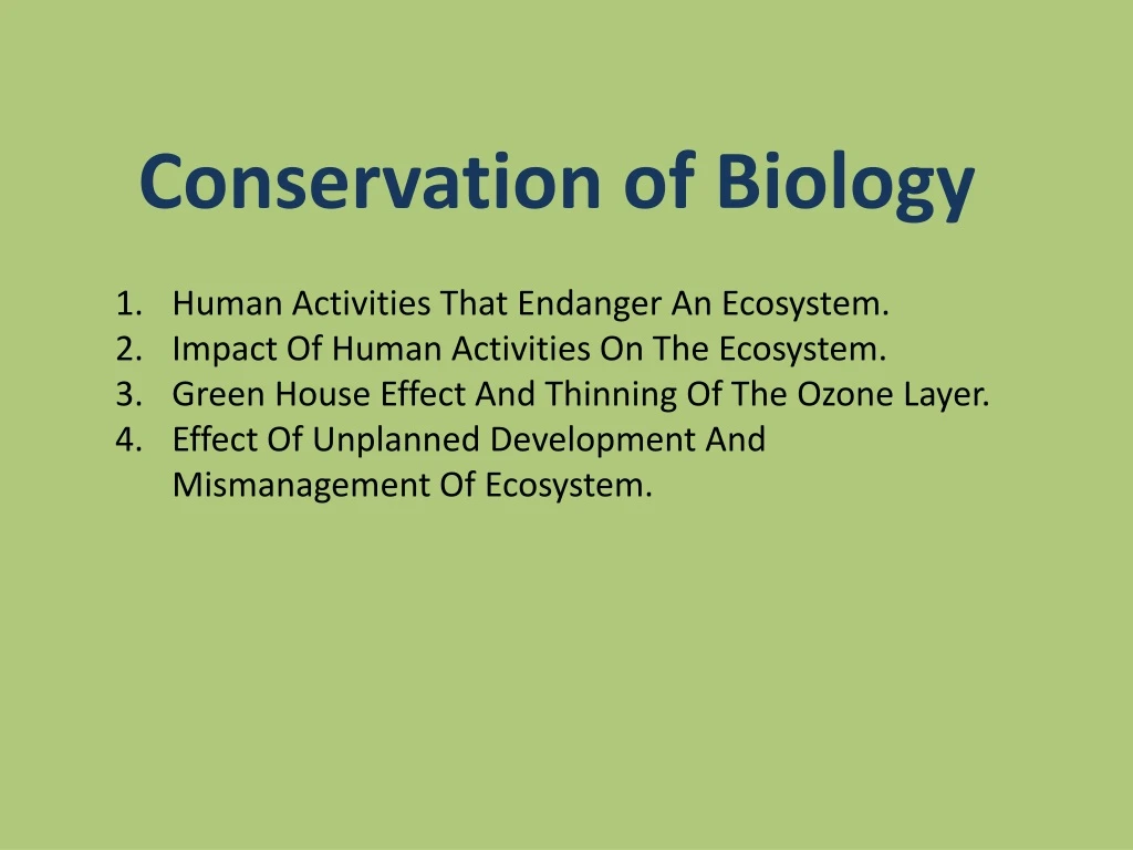 conservation of biology