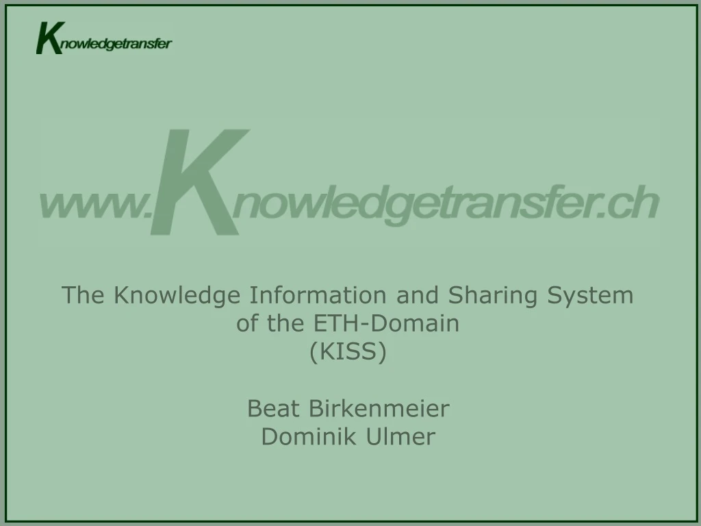 the knowledge information and sharing system