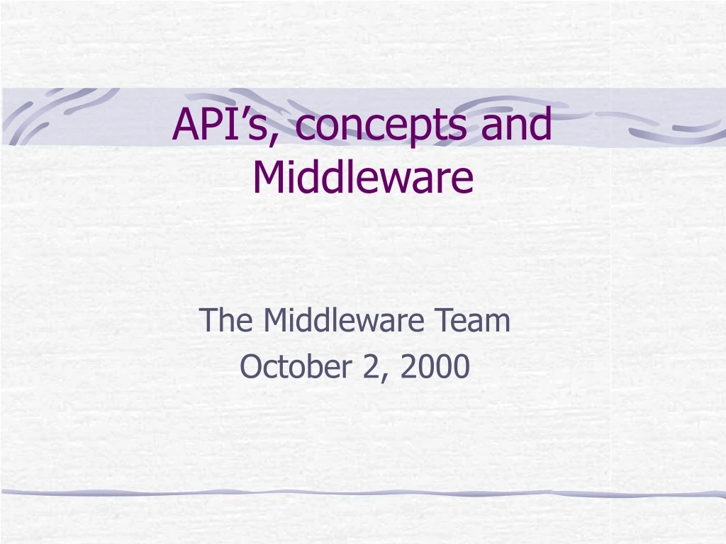 api s concepts and middleware