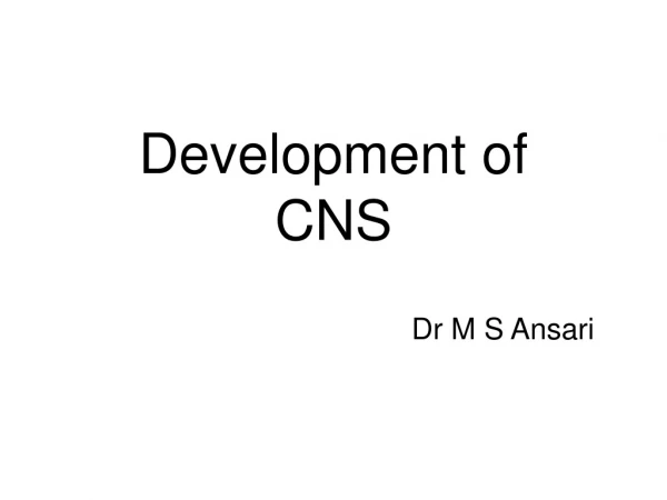 Development of CNS