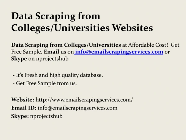 data scraping from colleges universities websites