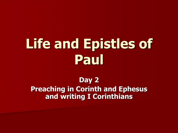 Life and Epistles of Paul