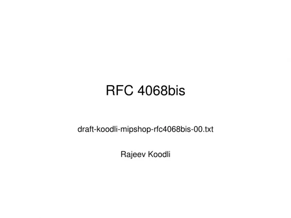 RFC 4068bis